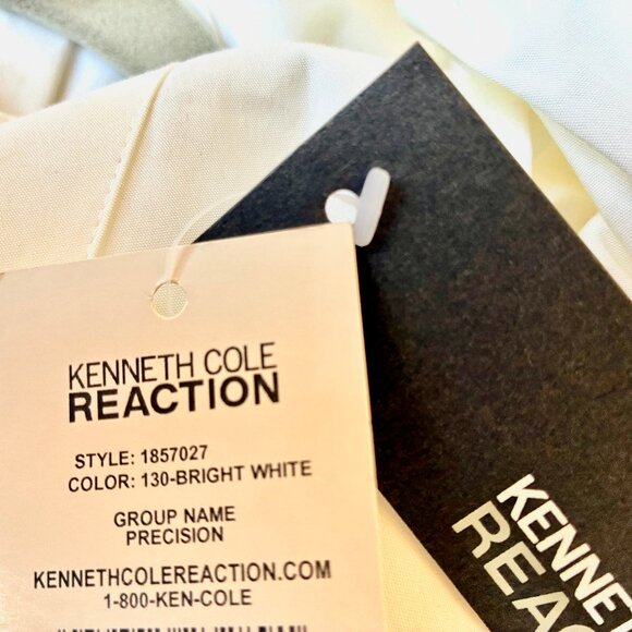 Kenneth Cole Reaction White Top Tie Sash Puffy Sleeve Wrap NEW - Picture 10 of 14